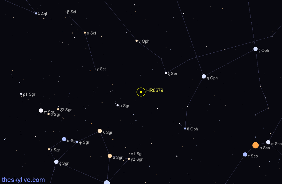 Finder chart HR6679 star