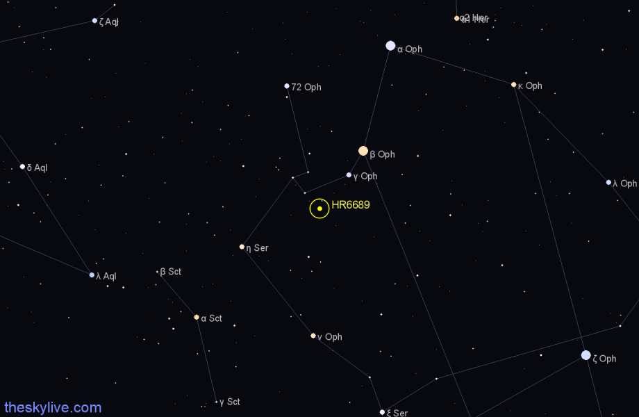 Finder chart HR6689 star