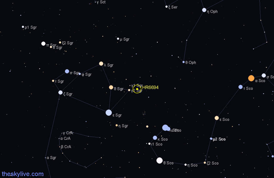 Finder chart HR6694 star