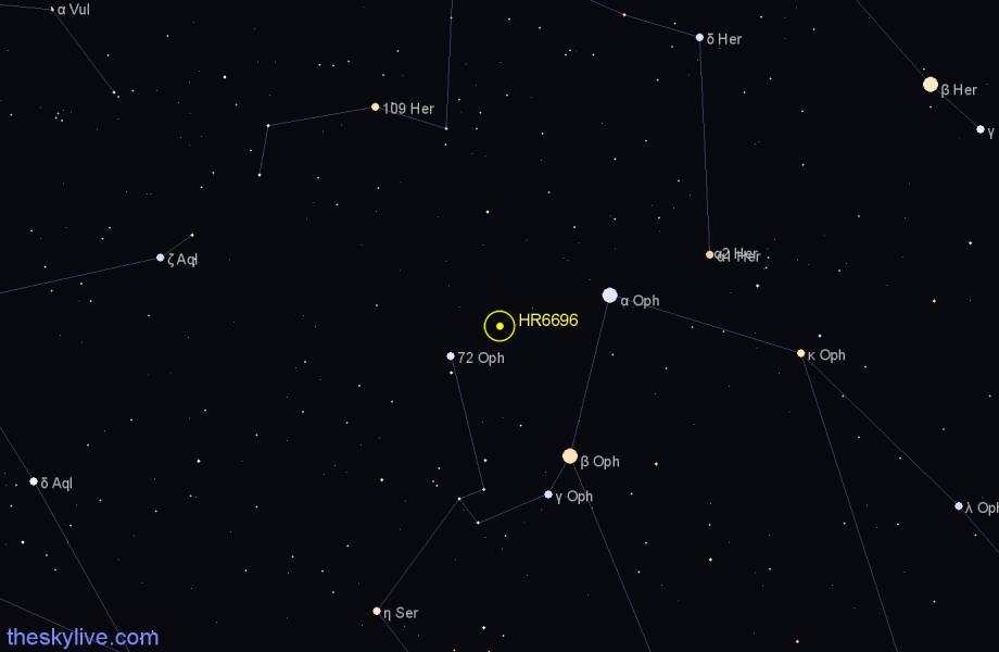 Finder chart HR6696 star