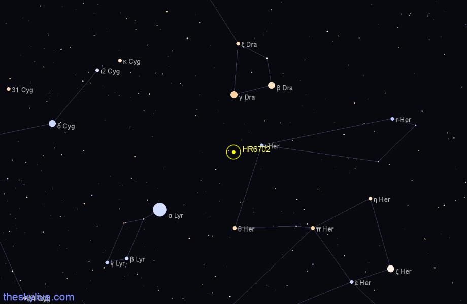Finder chart HR6702 star