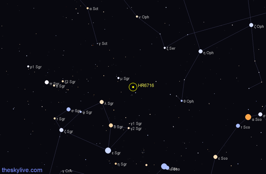 Finder chart HR6716 star