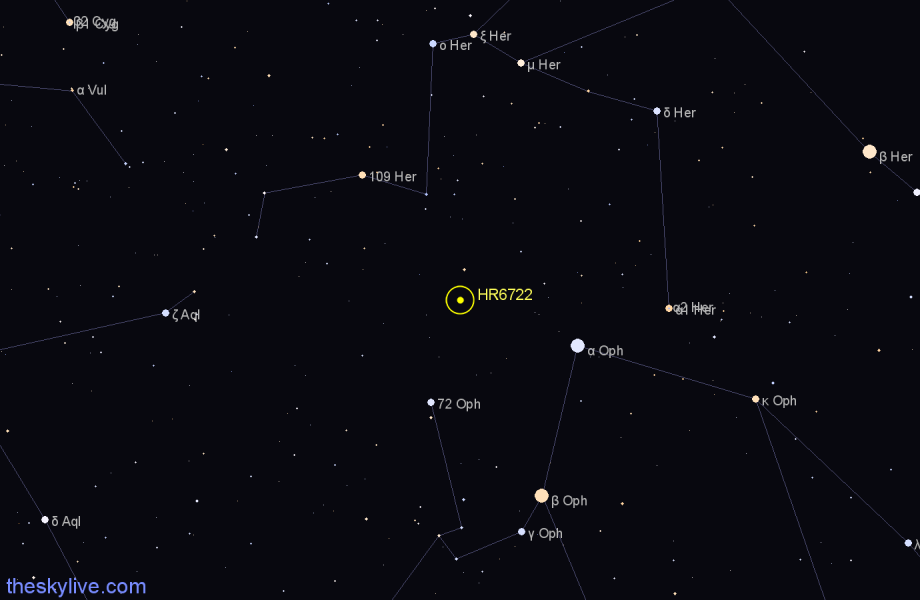 Finder chart HR6722 star