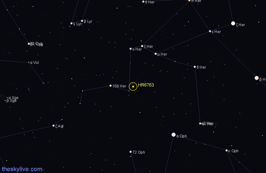 Finder chart HR6763 star