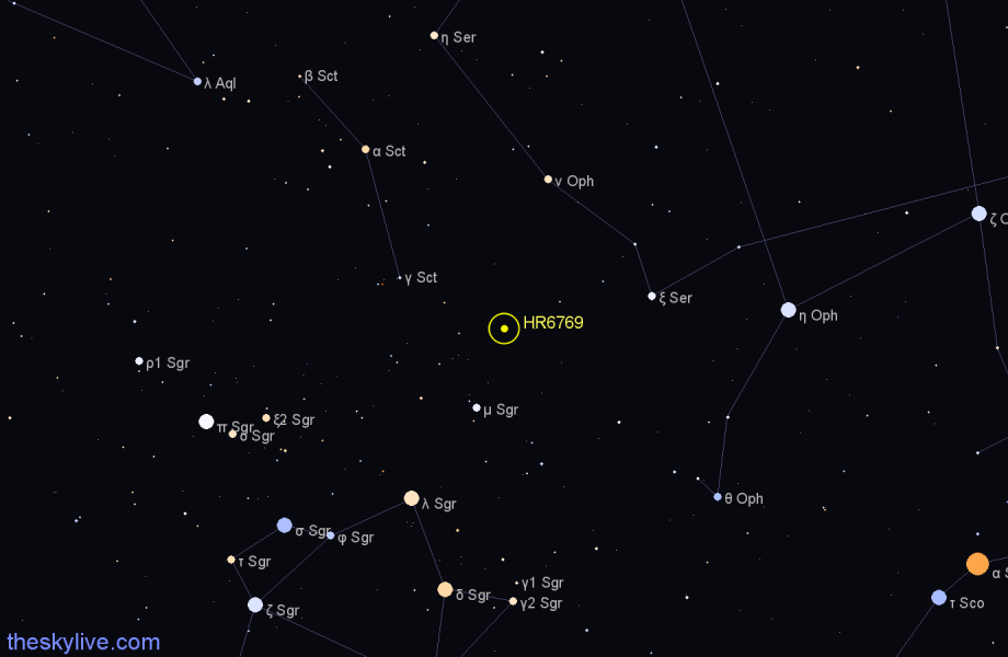 Finder chart HR6769 star