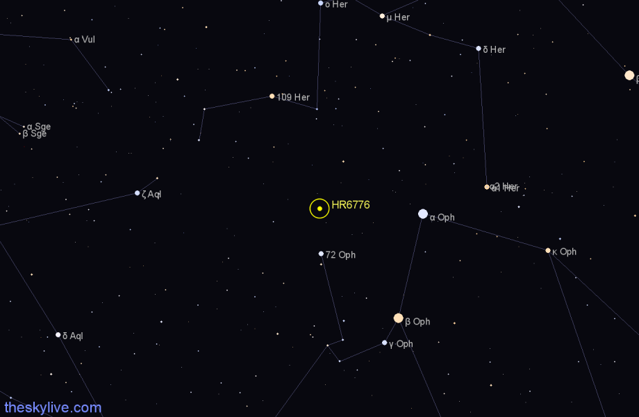 Finder chart HR6776 star