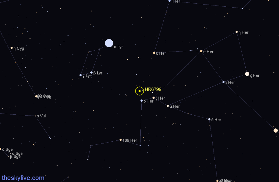 Finder chart HR6799 star