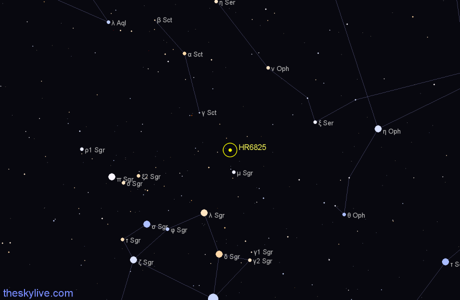 Finder chart HR6825 star