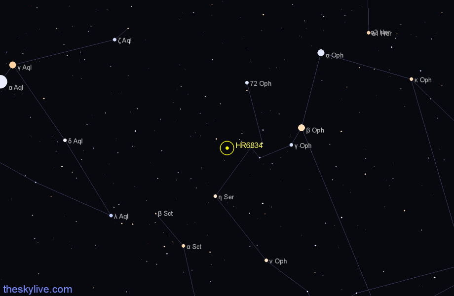 Finder chart HR6834 star