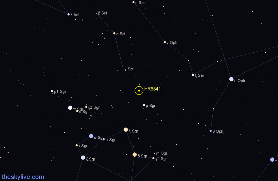 Finder chart HR6841 star