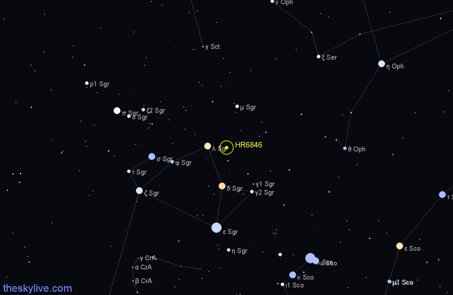 Finder chart HR6846 star