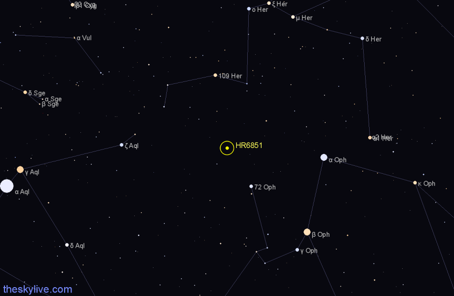 Finder chart HR6851 star