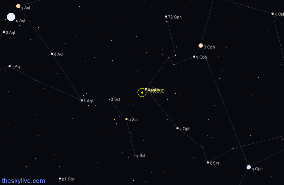 Finder chart HR6890 star