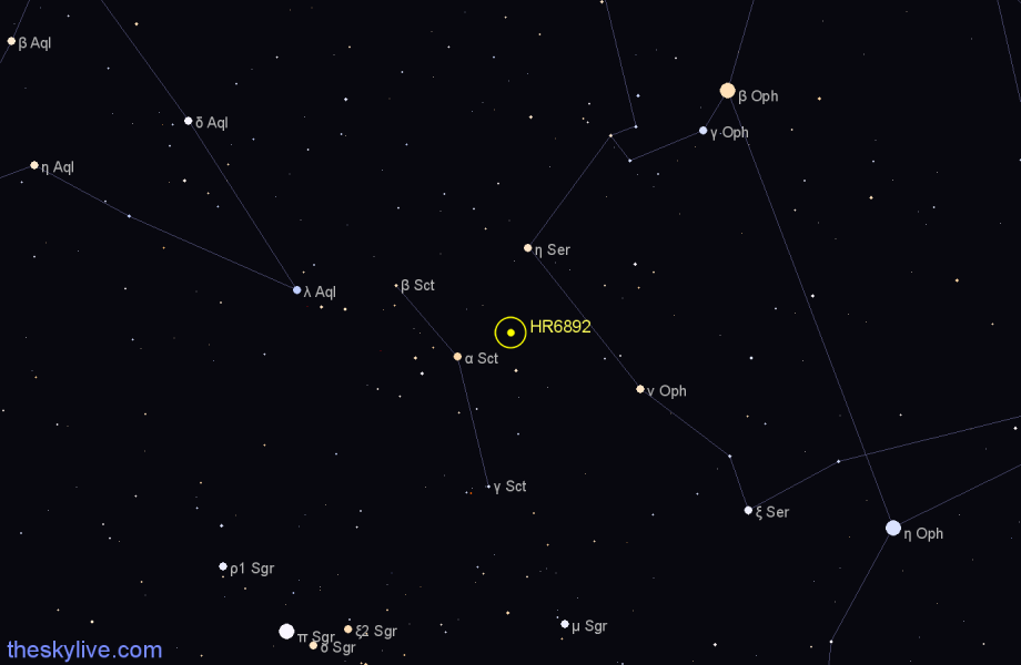 Finder chart HR6892 star