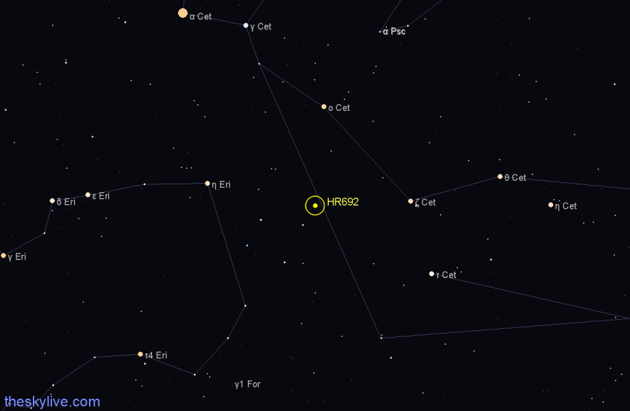 Finder chart HR692 star