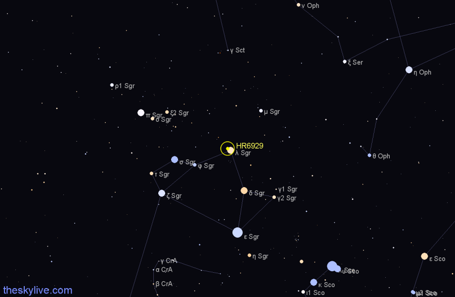 Finder chart HR6929 star