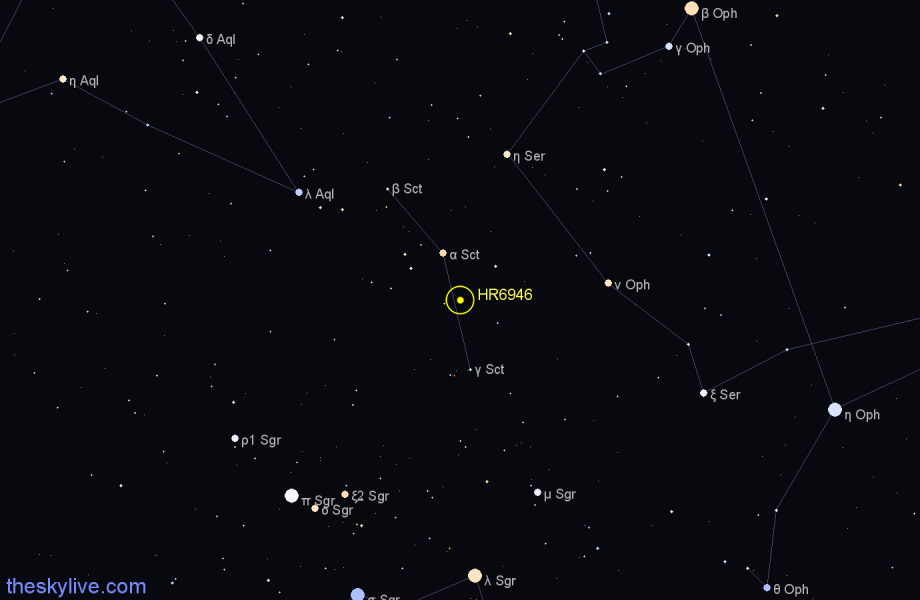 Finder chart HR6946 star
