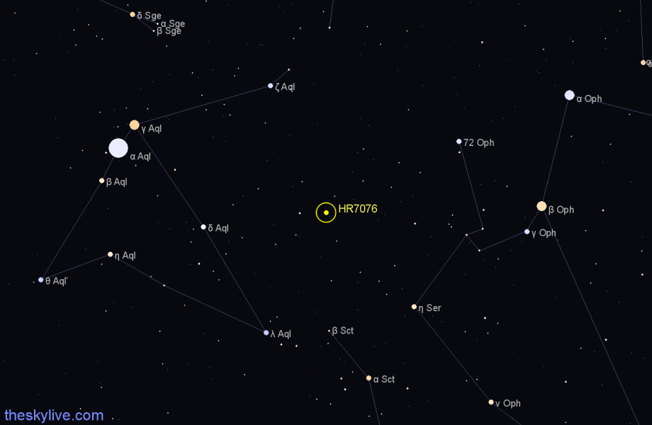 Finder chart HR7076 star