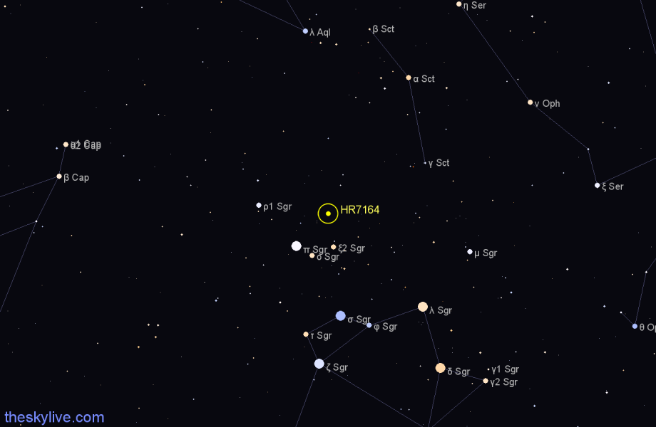 Finder chart HR7164 star