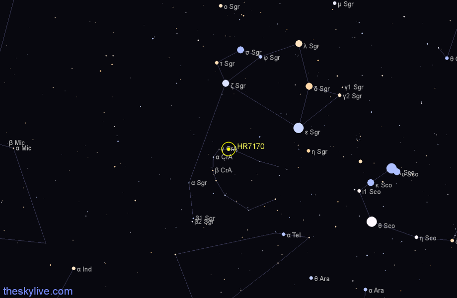 Finder chart HR7170 star