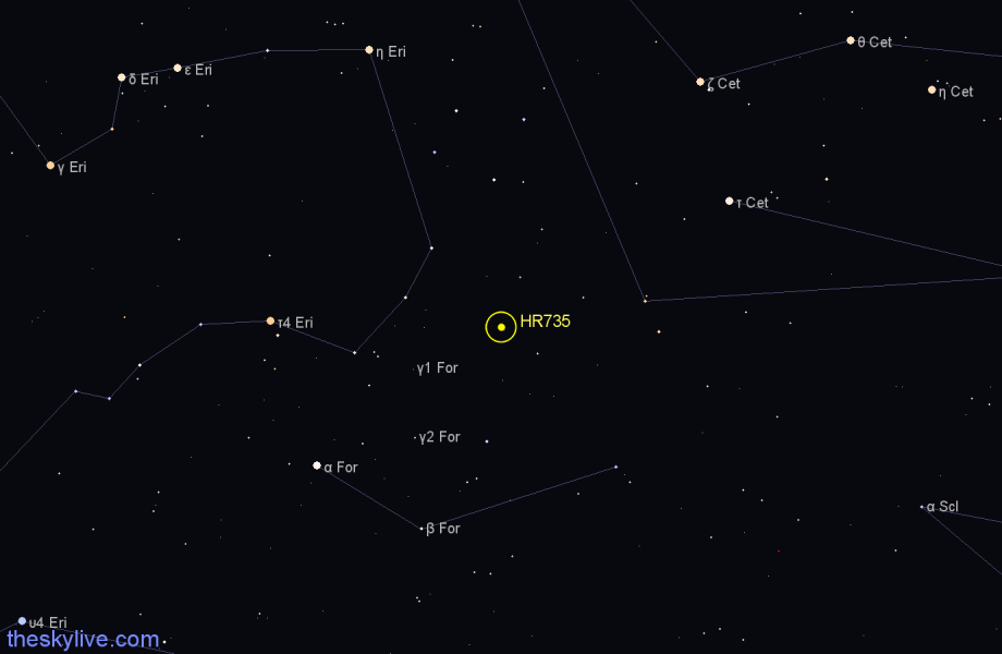 Finder chart HR735 star