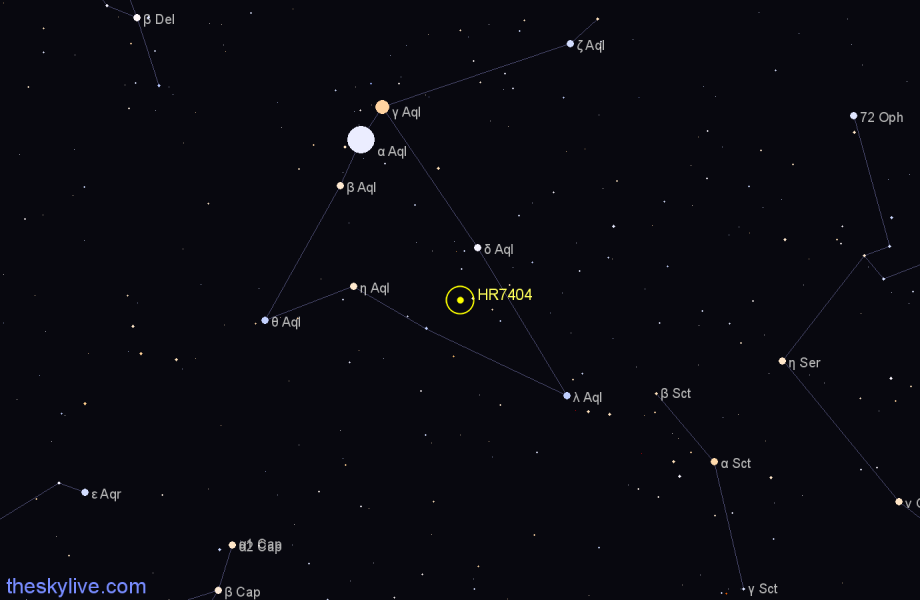 Finder chart HR7404 star