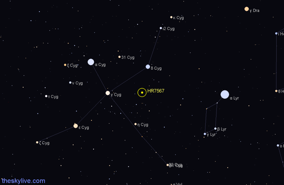 Finder chart HR7567 star