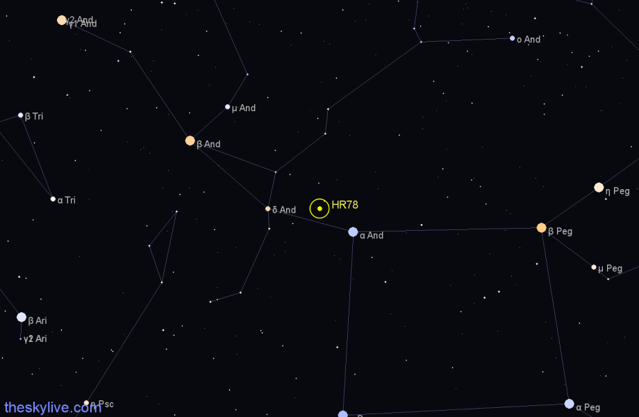 Finder chart HR78 star