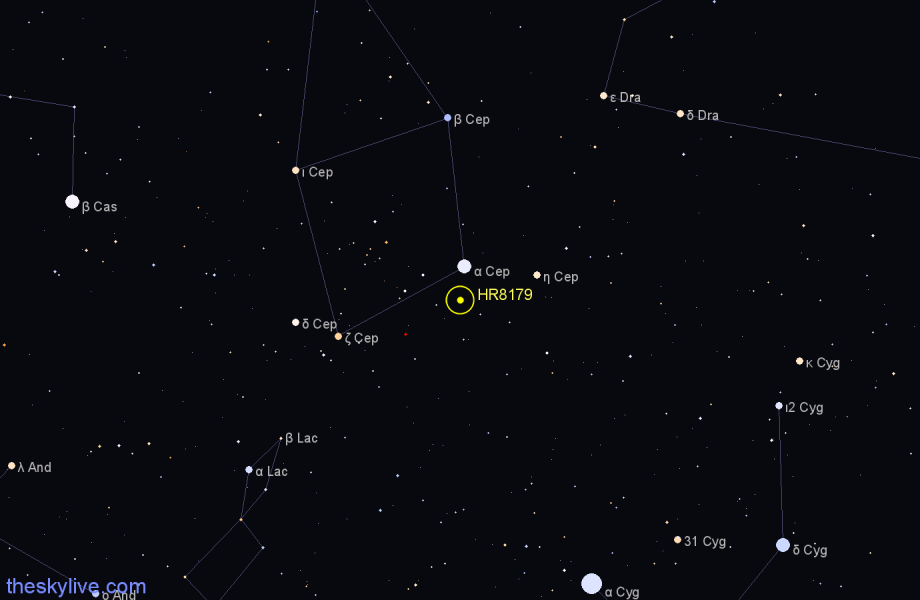 Finder chart HR8179 star