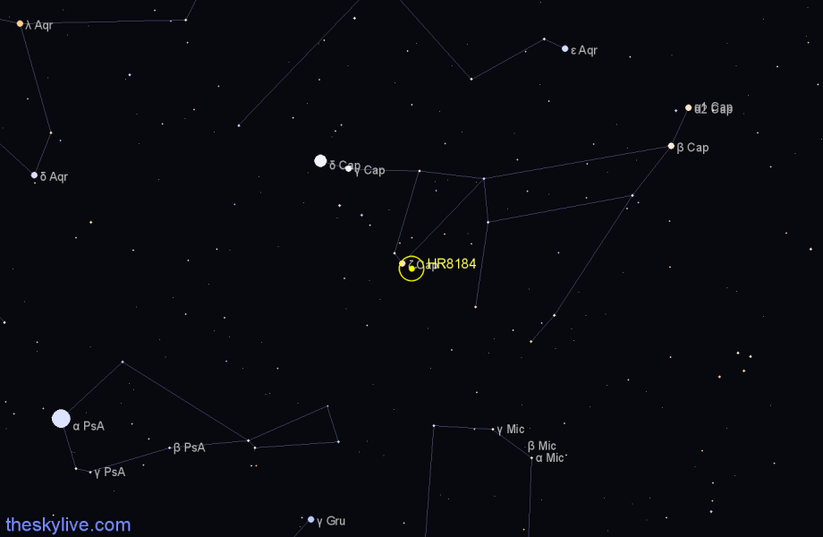 Finder chart HR8184 star