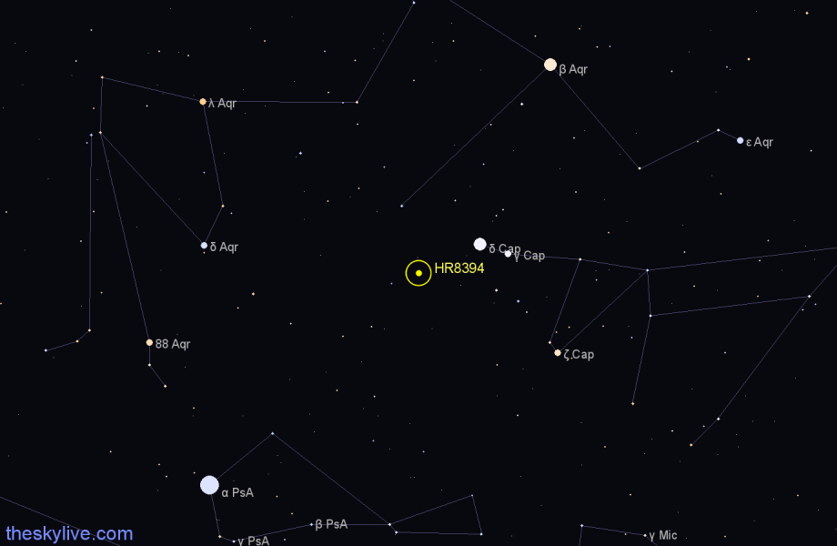 Finder chart HR8394 star