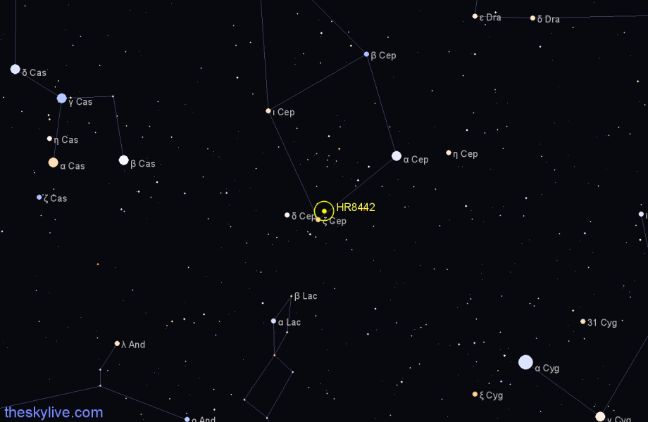 Finder chart HR8442 star
