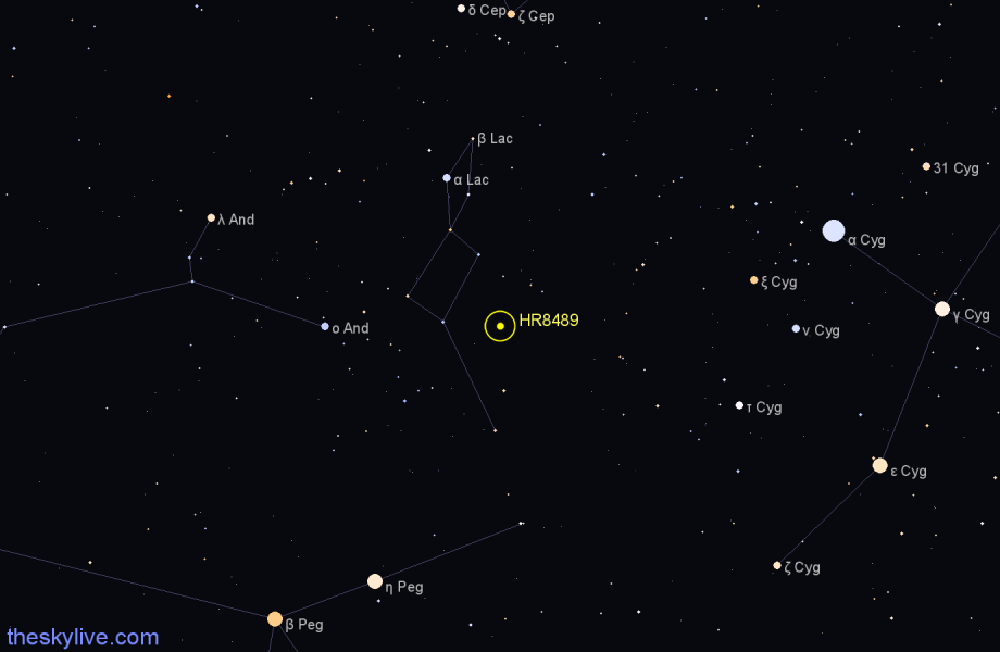 Finder chart HR8489 star