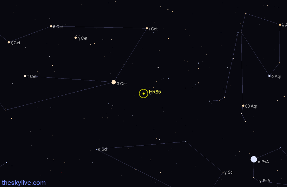 Finder chart HR85 star