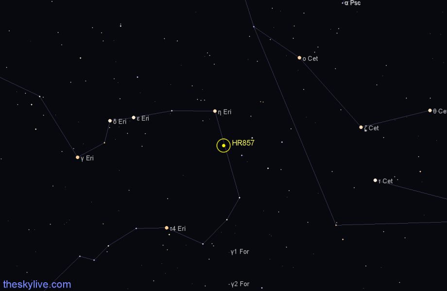 Finder chart HR857 star