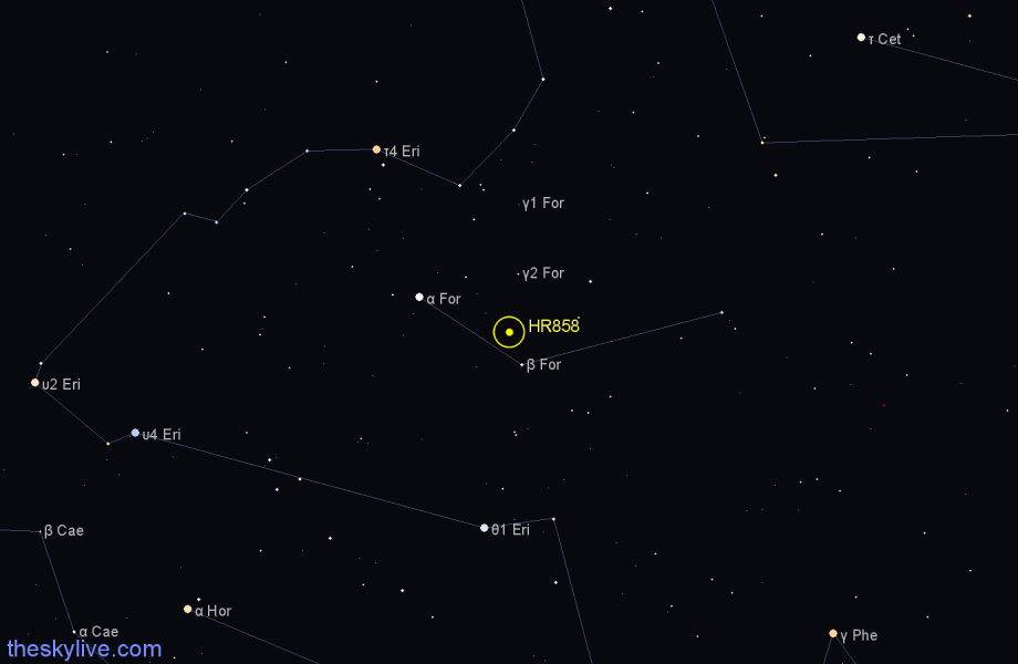 Finder chart HR858 star