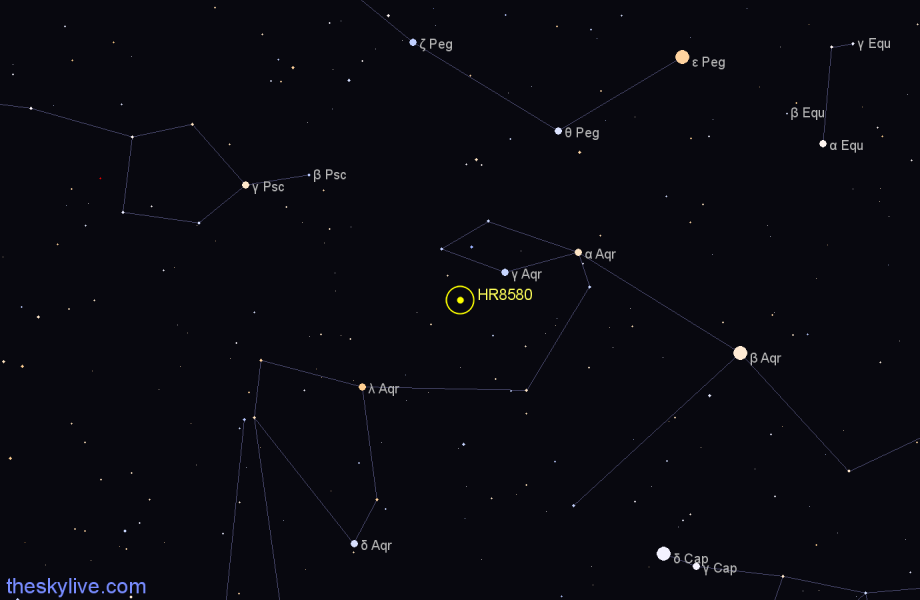 Finder chart HR8580 star
