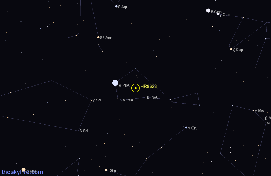 Finder chart HR8623 star