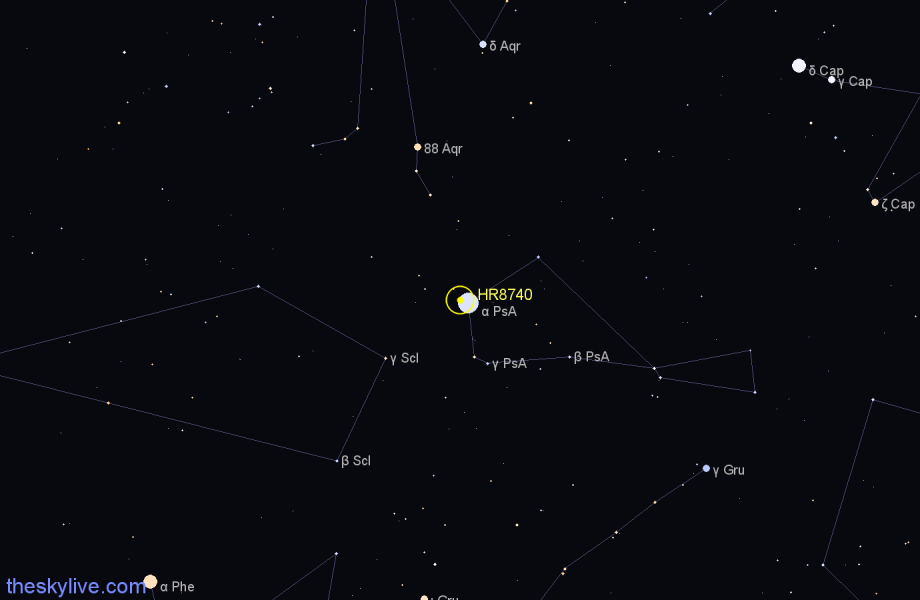 Finder chart HR8740 star