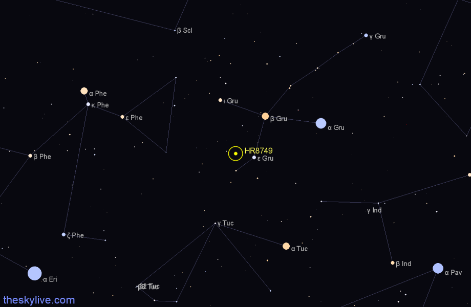 Finder chart HR8749 star