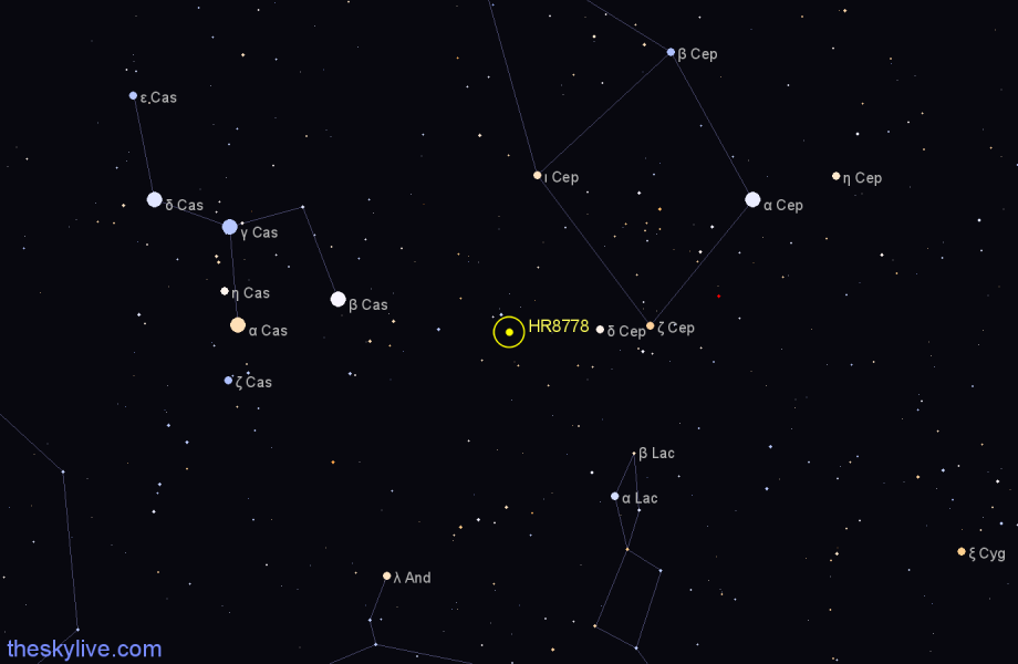 Finder chart HR8778 star