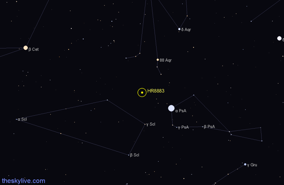 Finder chart HR8883 star