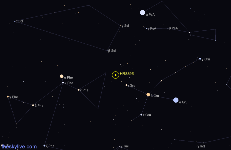 Finder chart HR8896 star