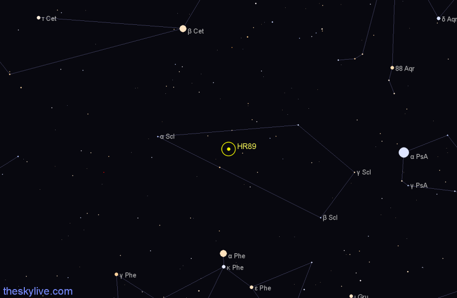 Finder chart HR89 star