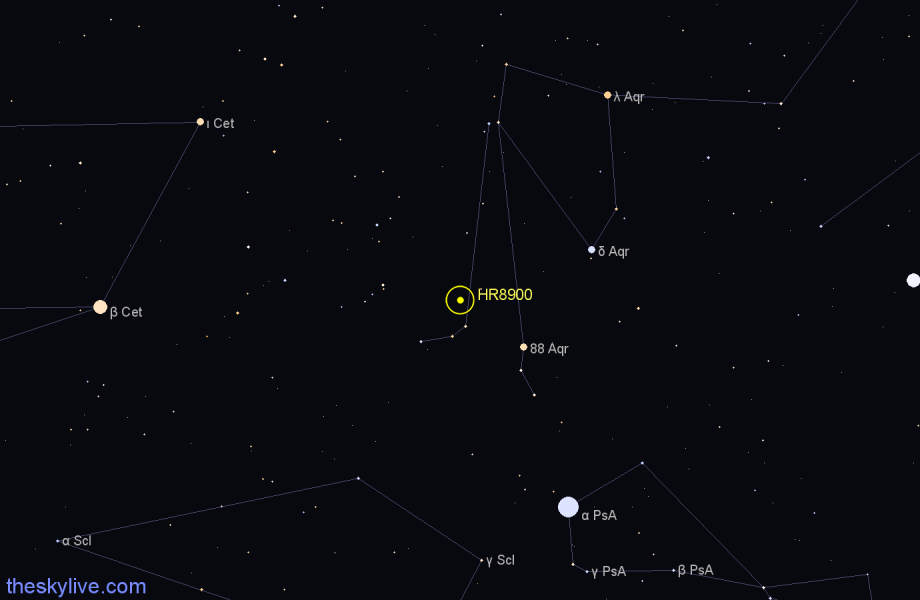 Finder chart HR8900 star