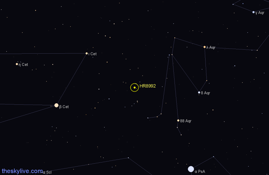 Finder chart HR8992 star