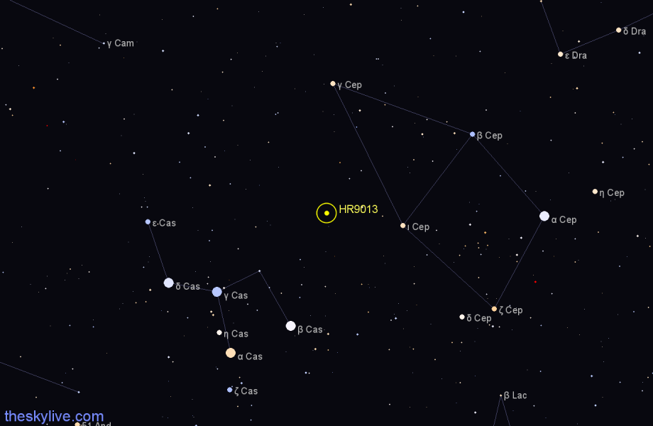 Finder chart HR9013 star