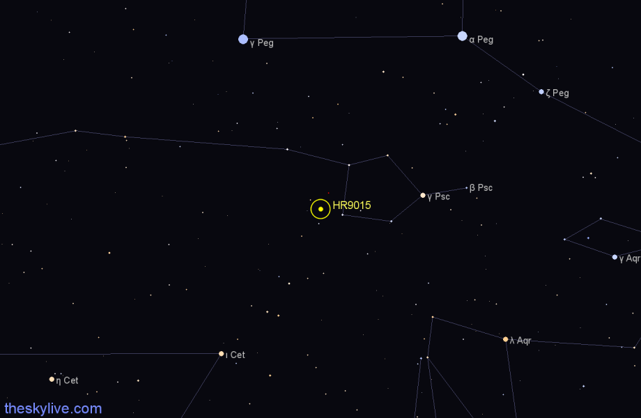 Finder chart HR9015 star