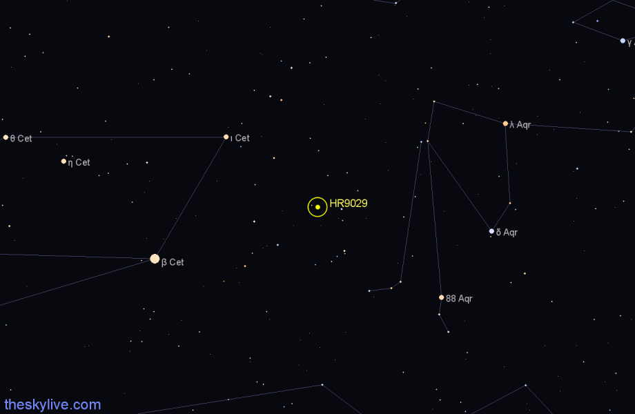 Finder chart HR9029 star