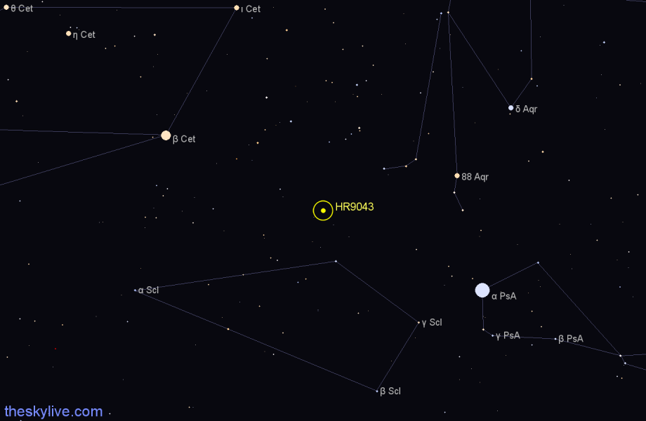 Finder chart HR9043 star